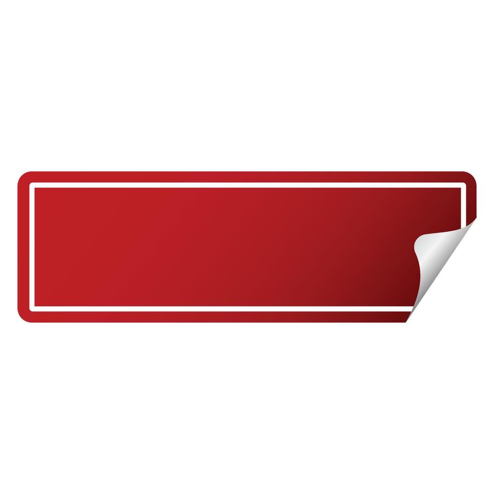 Red Sticker Curled Banner vector