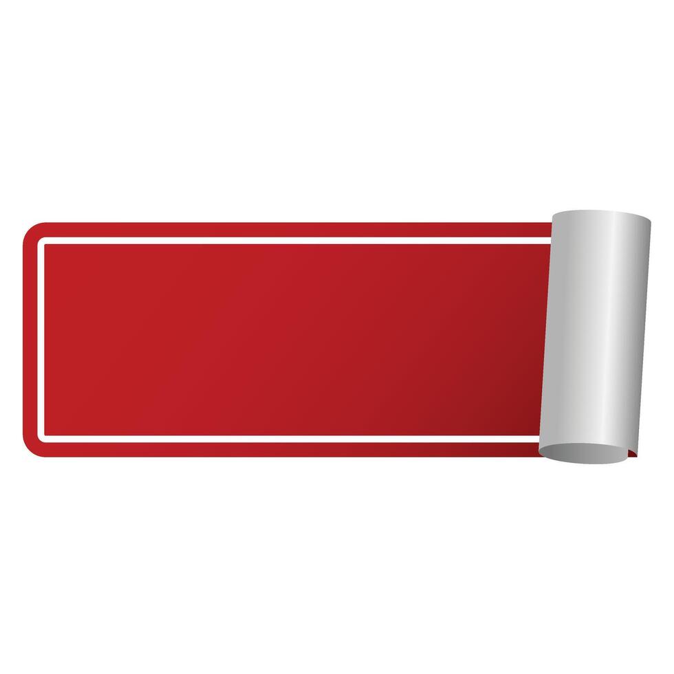 Red Sticker Curled Banner vector