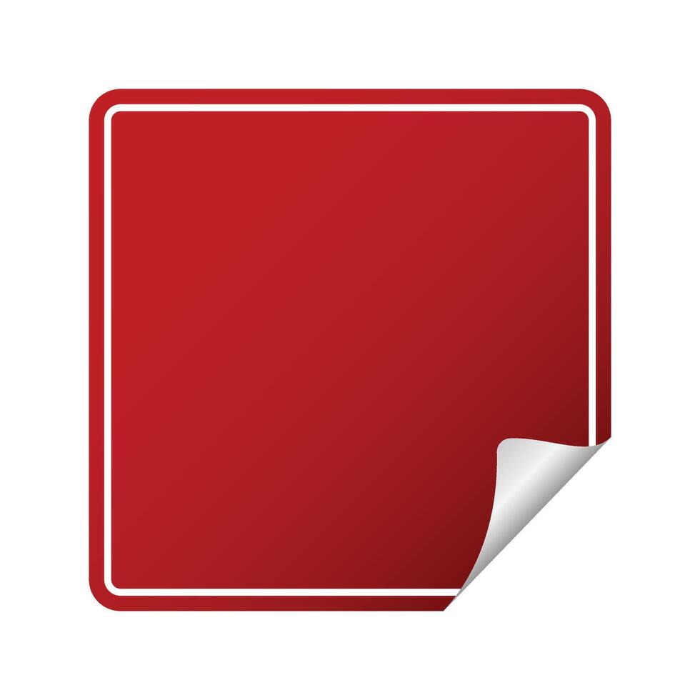 Red Sticker Curled Banner vector