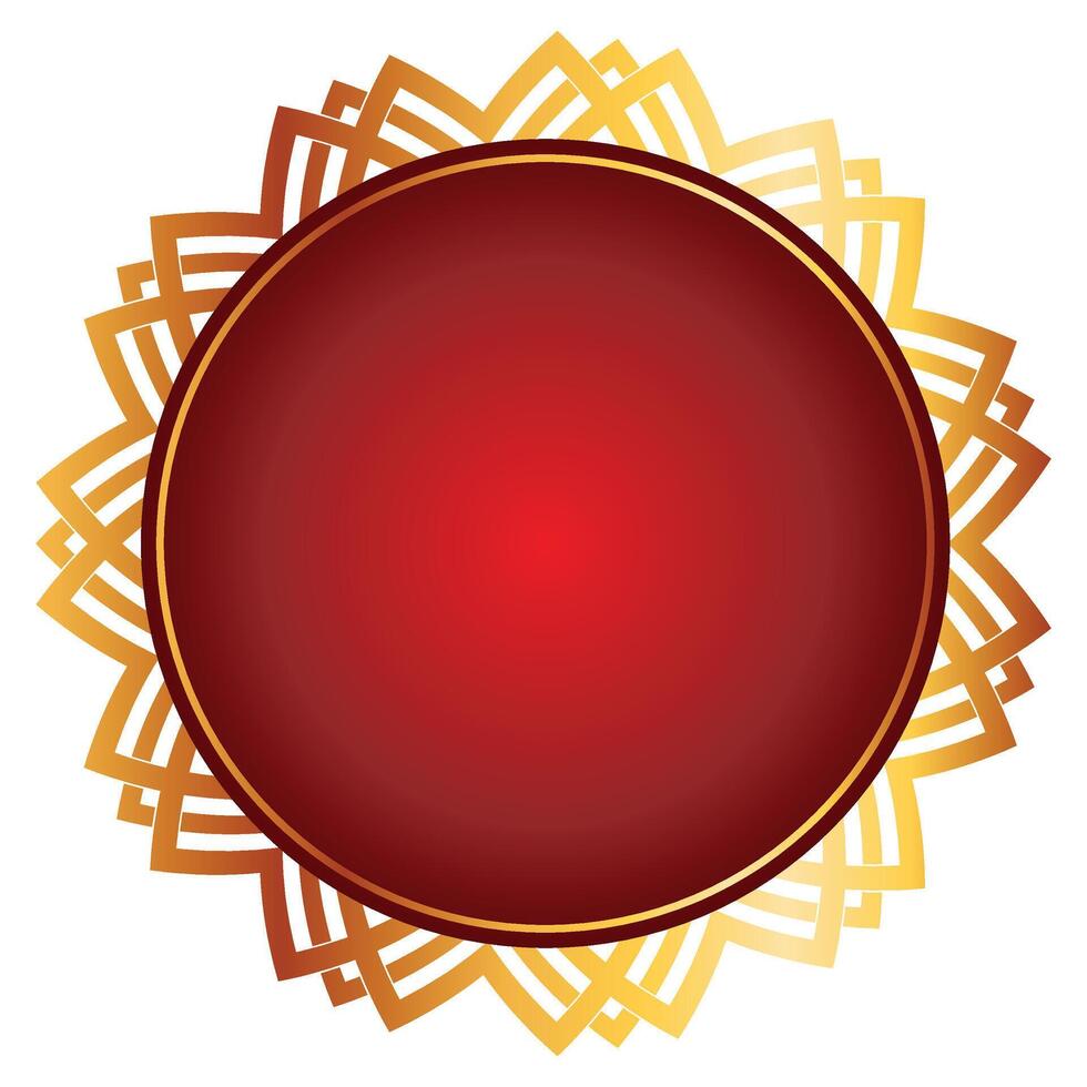 Golden Circle Red Banner vector