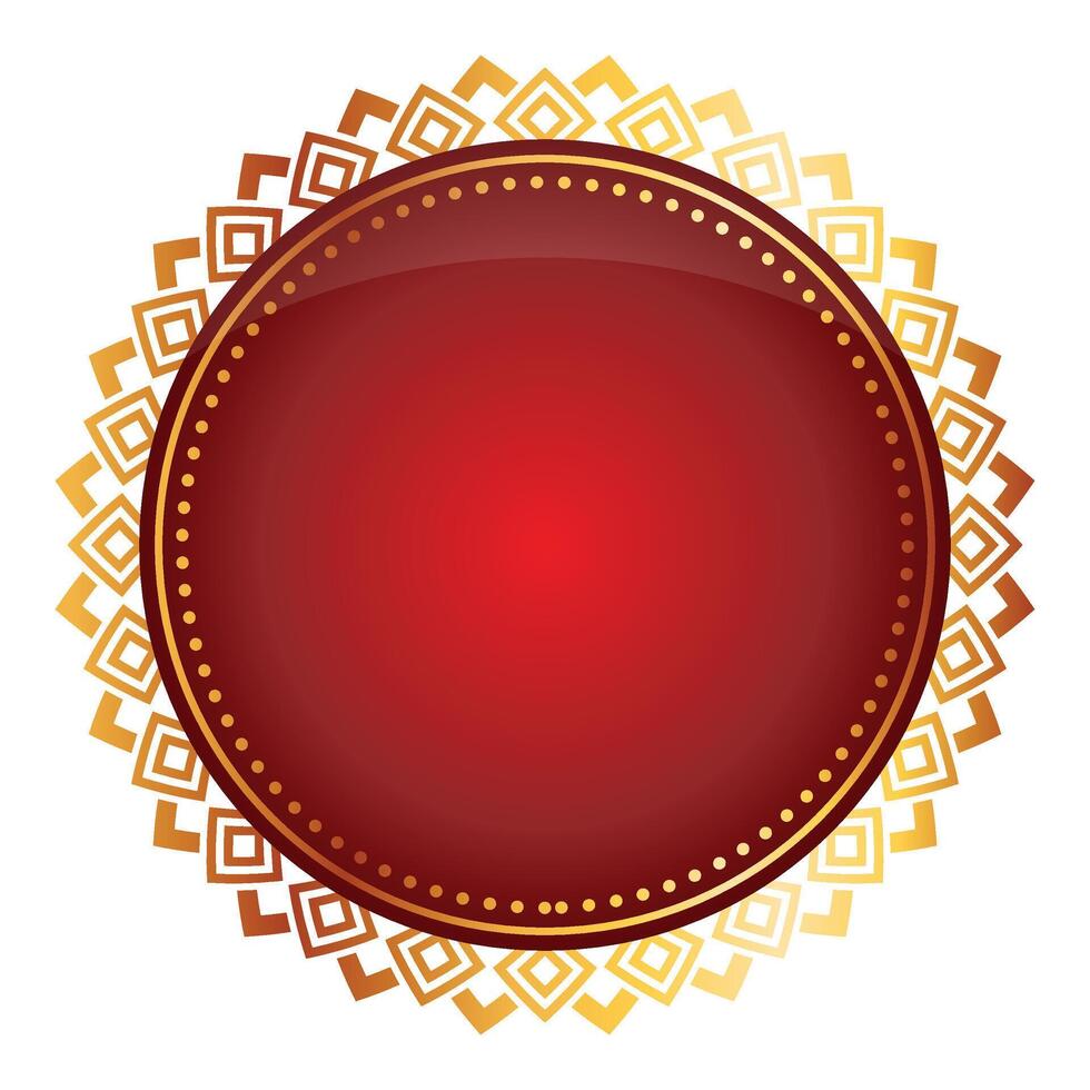 Golden Circle Red Banner vector