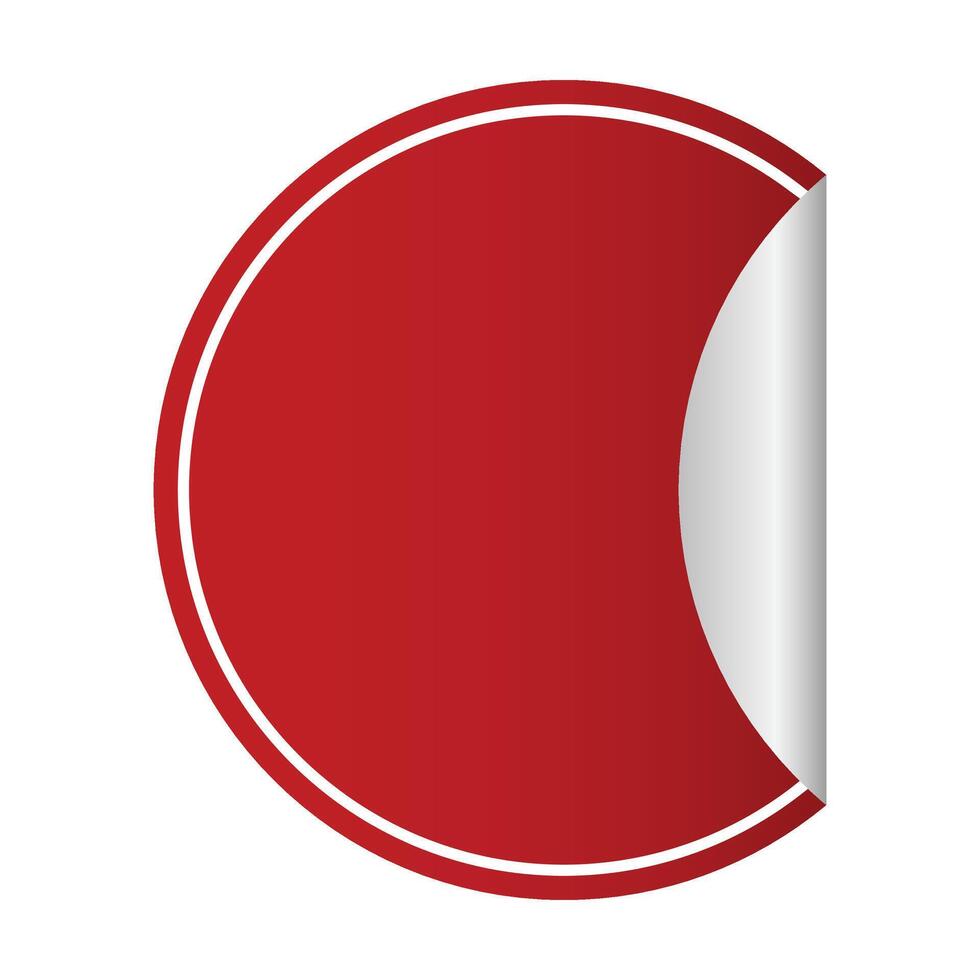 Red Sticker Curled Banner vector