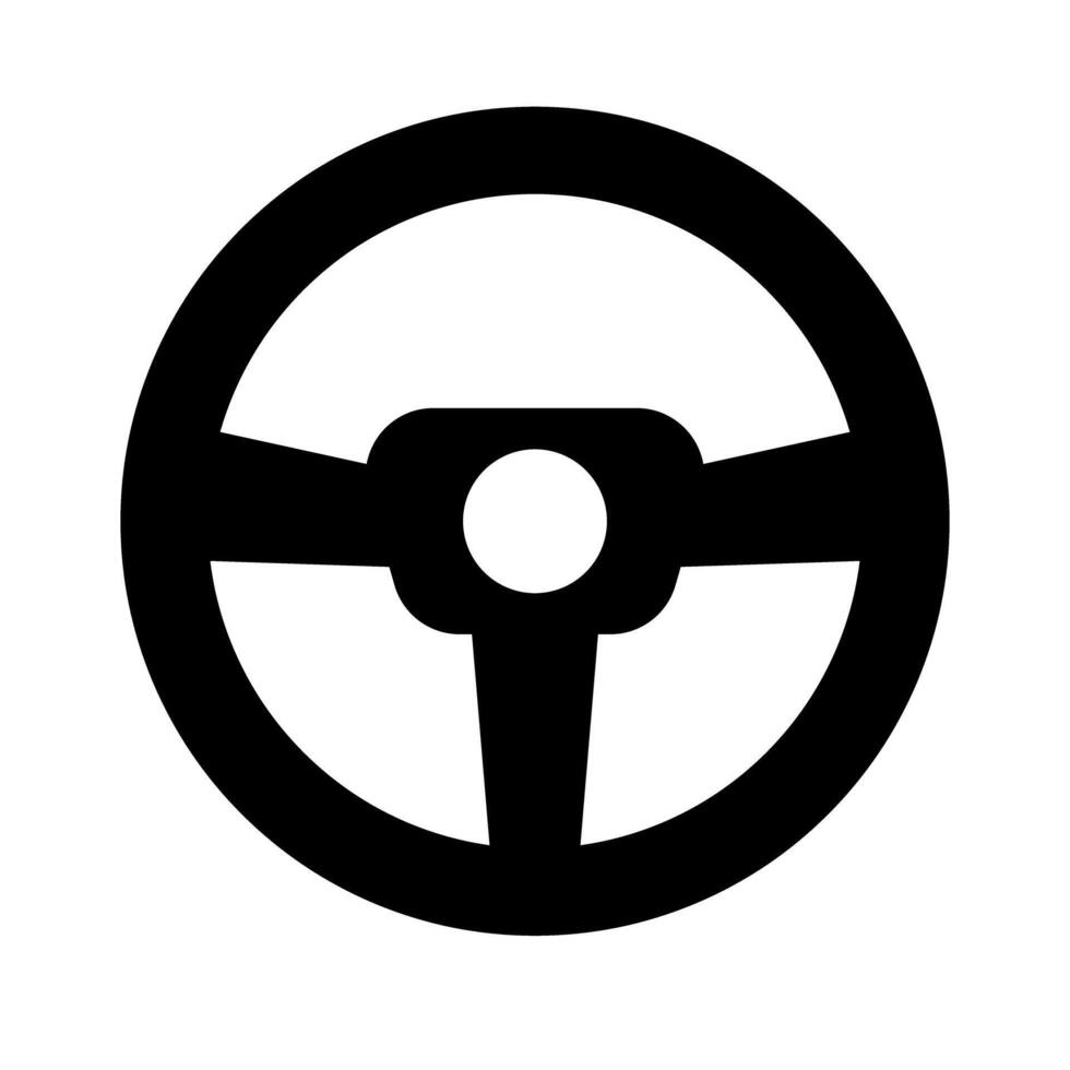 Car Steering wheel in black vector