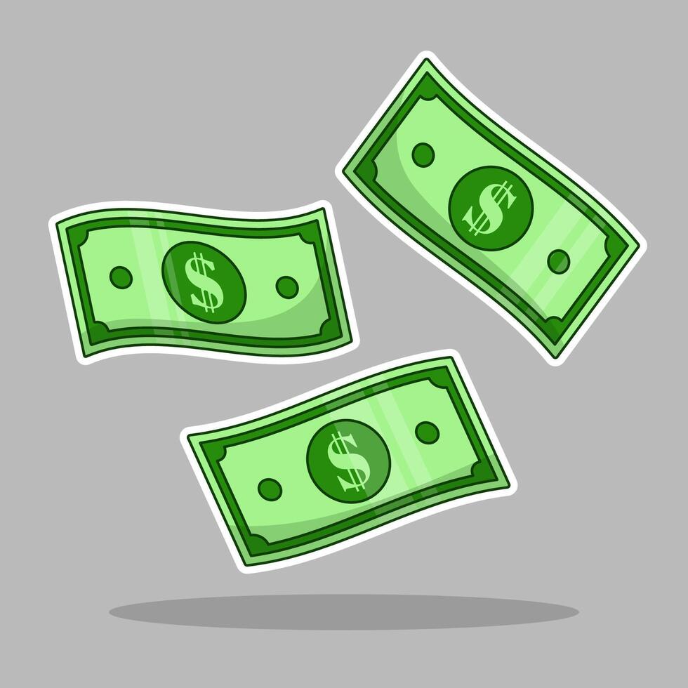 illustration cute money good for sticker, design. vector