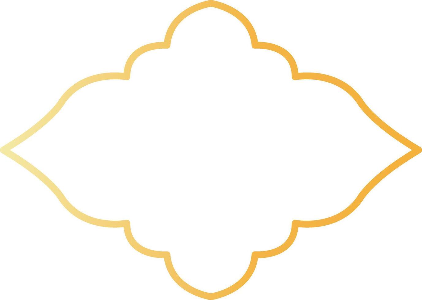 Golden Arabic Islamic Frame. with Minimalist Design Style. vector
