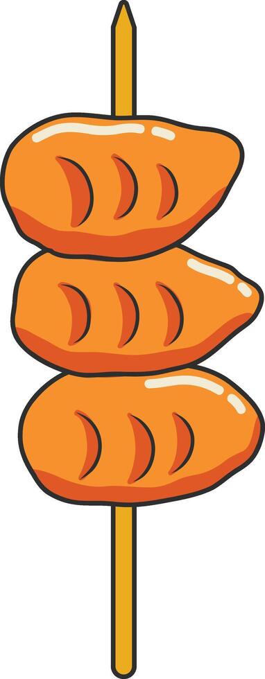 Grilled Street Food Illustration. Isolated on White Background. vector