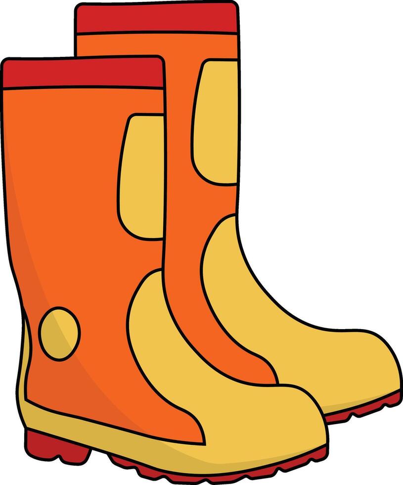 Firefighter Safety Gear Element with Cartoon Design Style. Isolated Illustration. vector