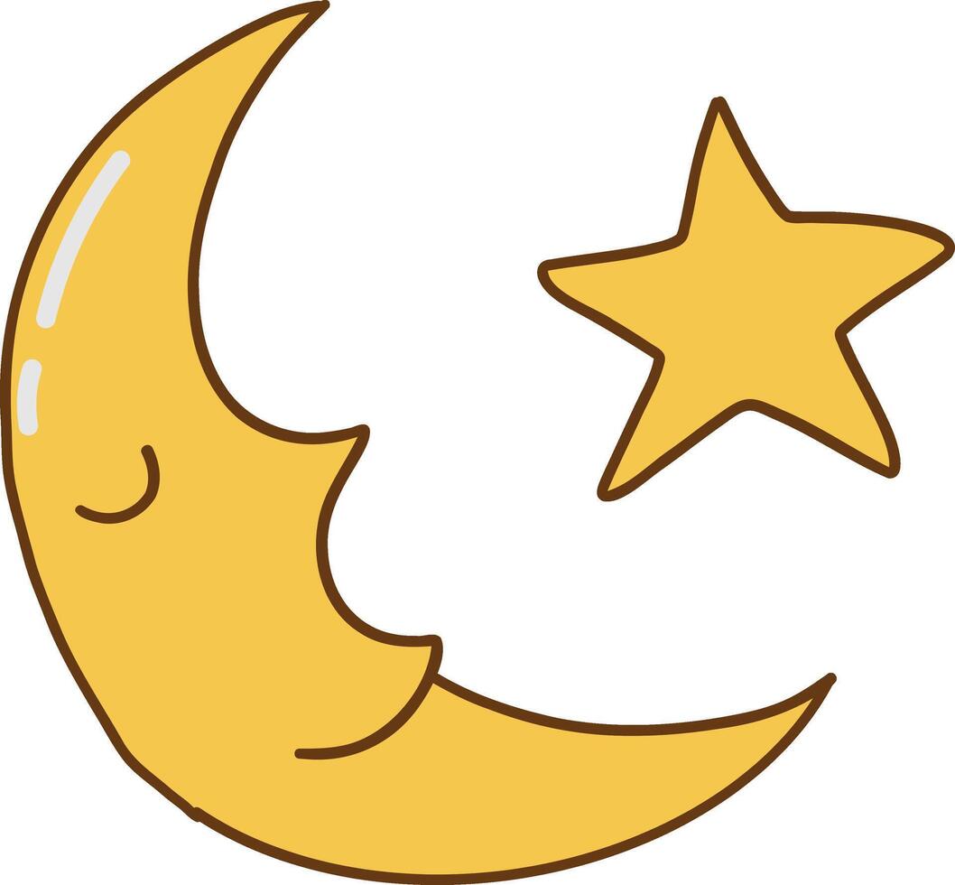 Ramadan Kareem Doodle Element with Cartoon Design. Illustration on a White Background vector