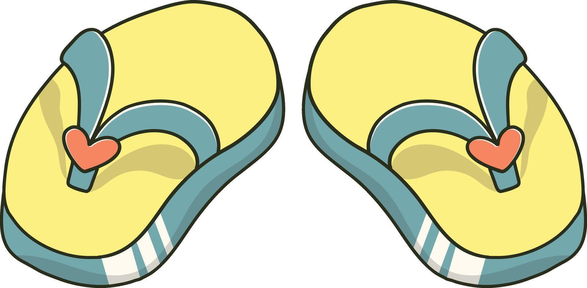 Summer Beach Vacation Element. with Trendy Cartoon Design. vector