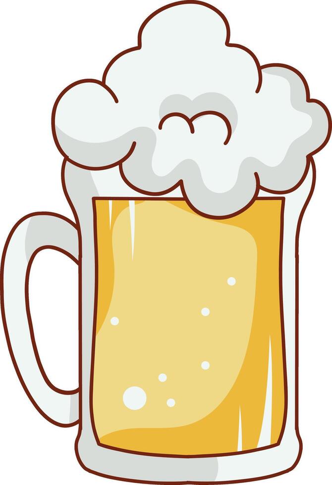 Beer Mugs Illustration with Cartoon Style. Isolated on White Background. vector