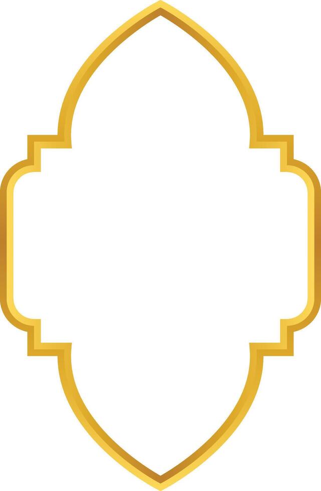 Golden Islamic Frame Illustration. Luxury Gold Arabic Frame. vector