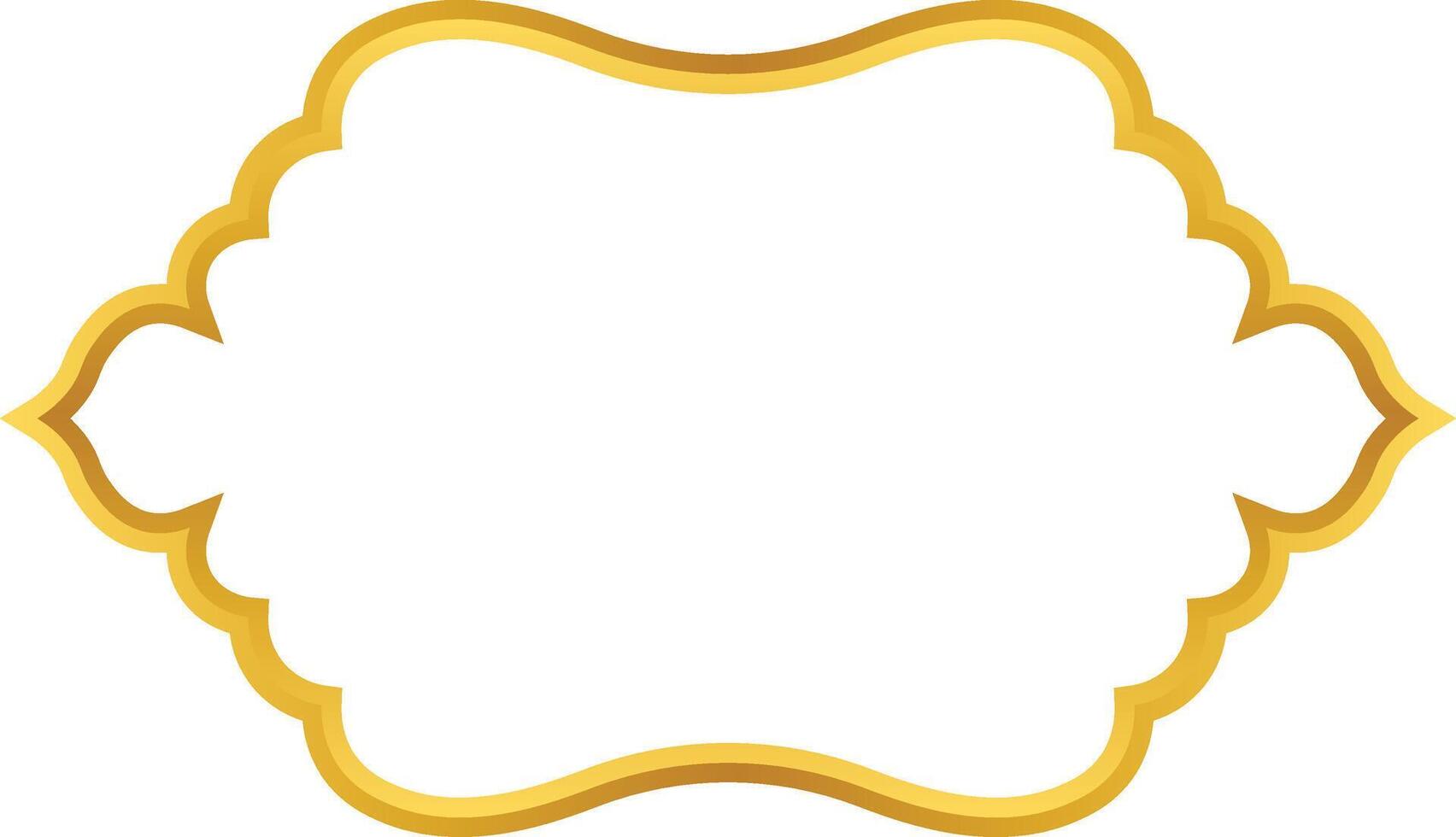 Golden Islamic Frame Illustration. Luxury Gold Arabic Frame. vector