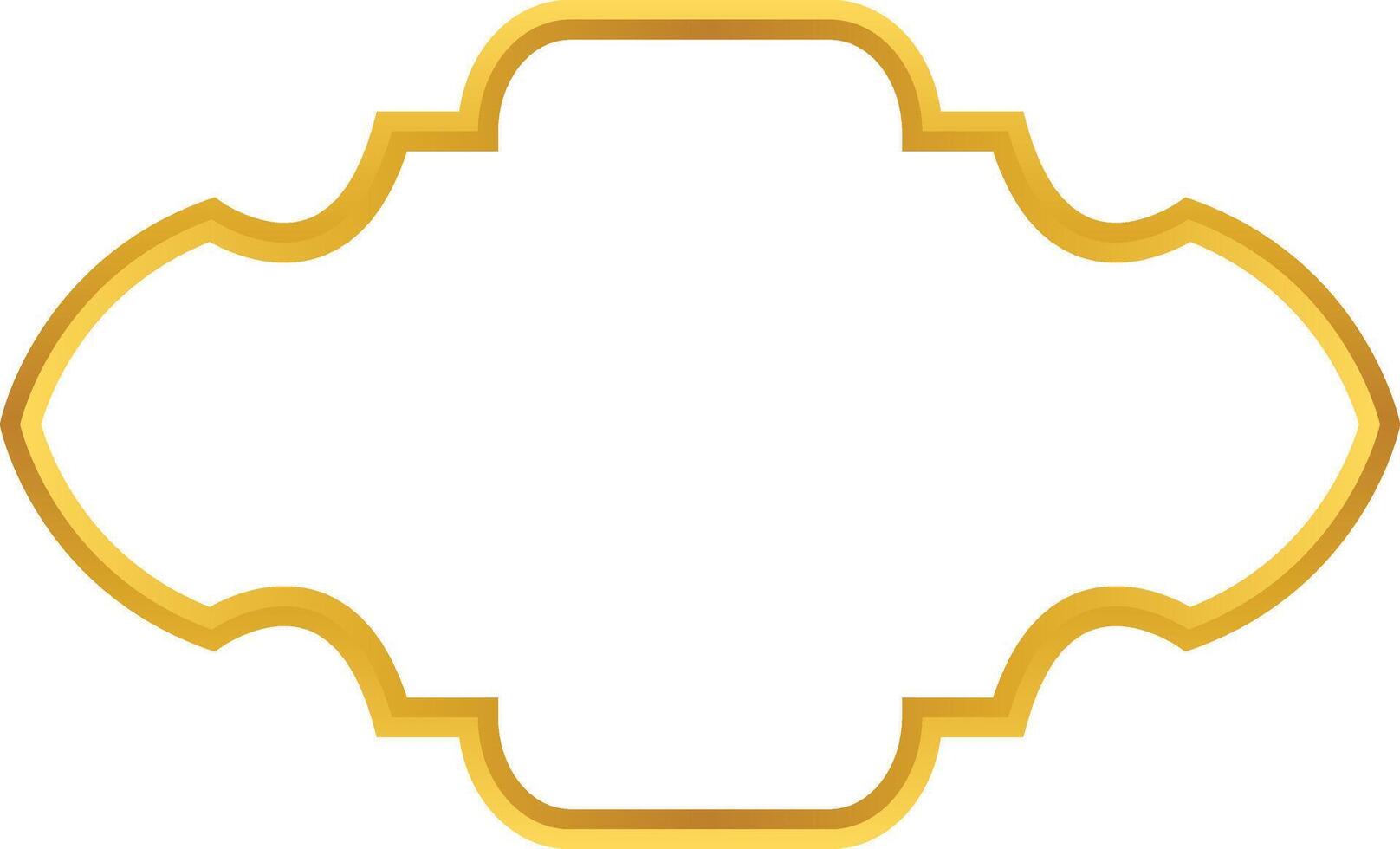 Golden Islamic Frame Illustration. Luxury Gold Arabic Frame. vector