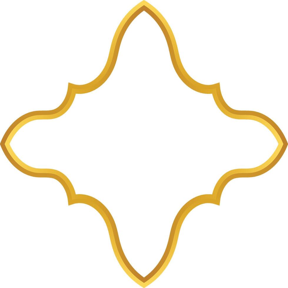 Golden Islamic Frame Illustration. Luxury Gold Arabic Frame. vector