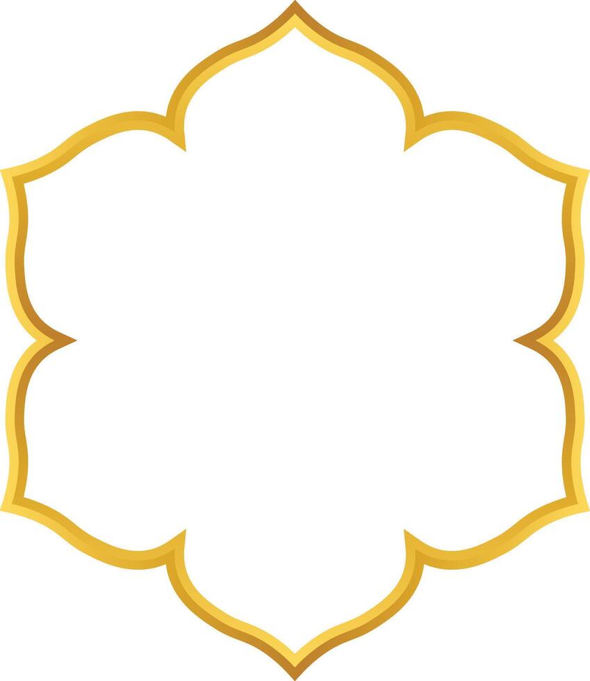 Golden Islamic Frame Illustration. Luxury Gold Arabic Frame. vector