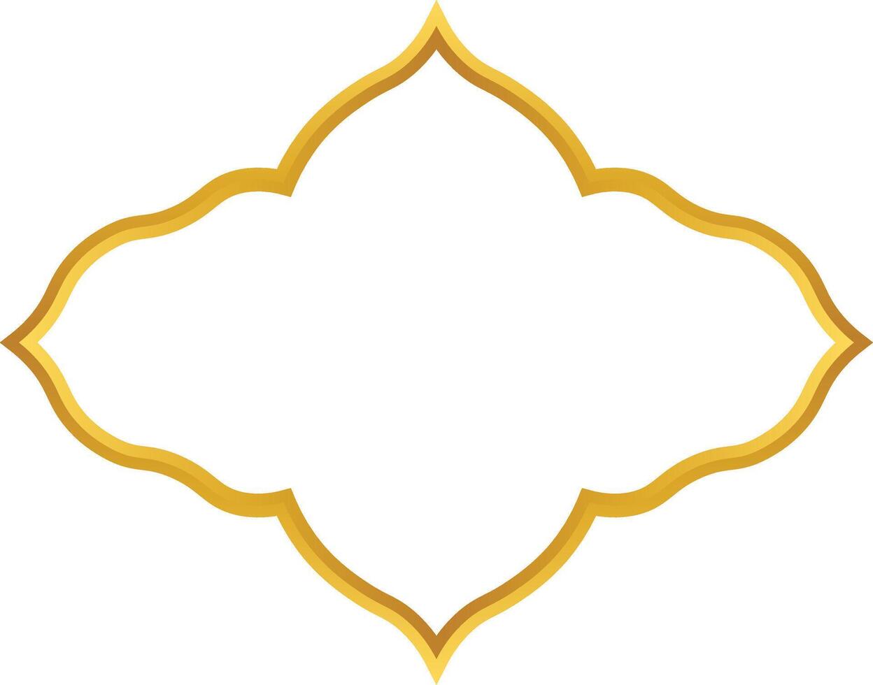 Golden Islamic Frame Illustration. Luxury Gold Arabic Frame. vector