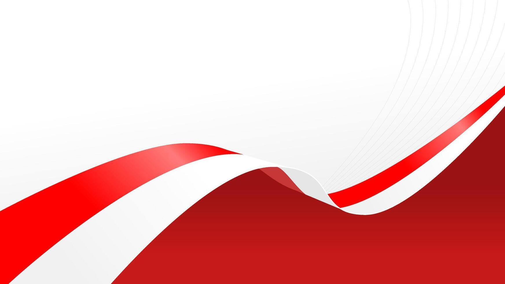 wavy red and white abstract background with copy space for text. indonesia noational day vector