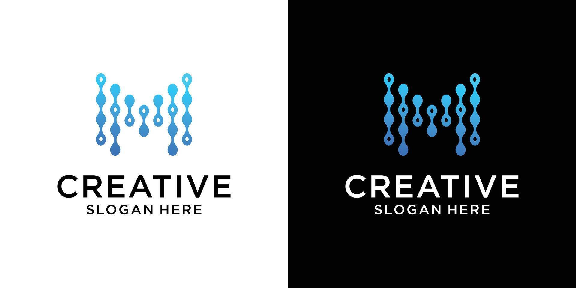 Creative initial letter technology logo design vector