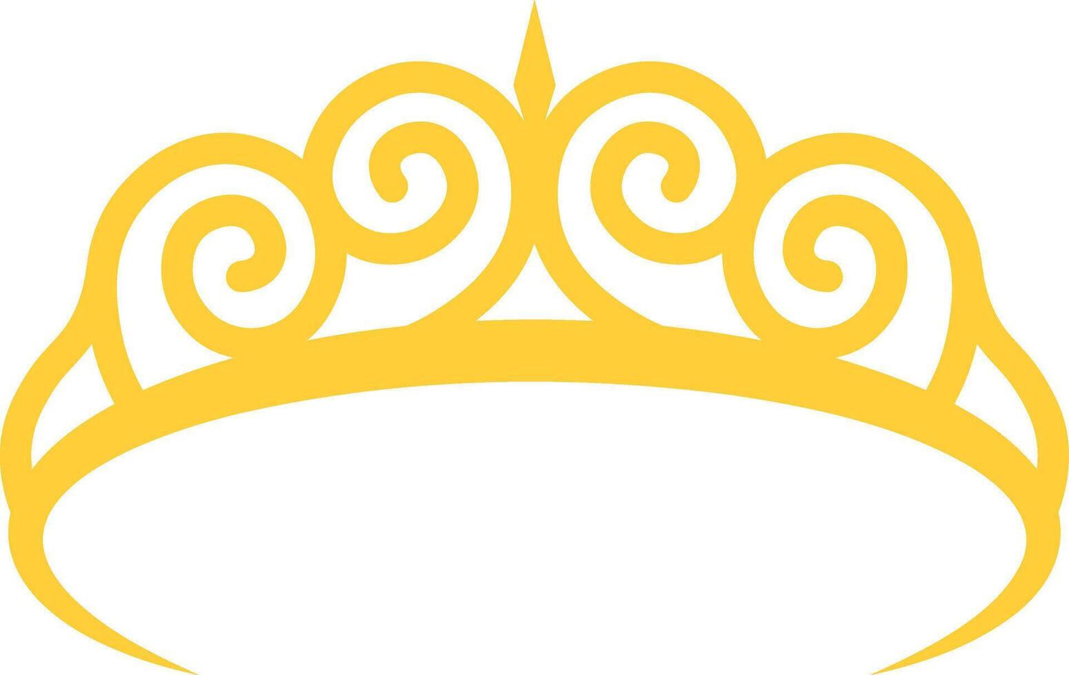 Golden Crown Tiara Icon Isolated on a White Background. Illustration in Flat Style. vector