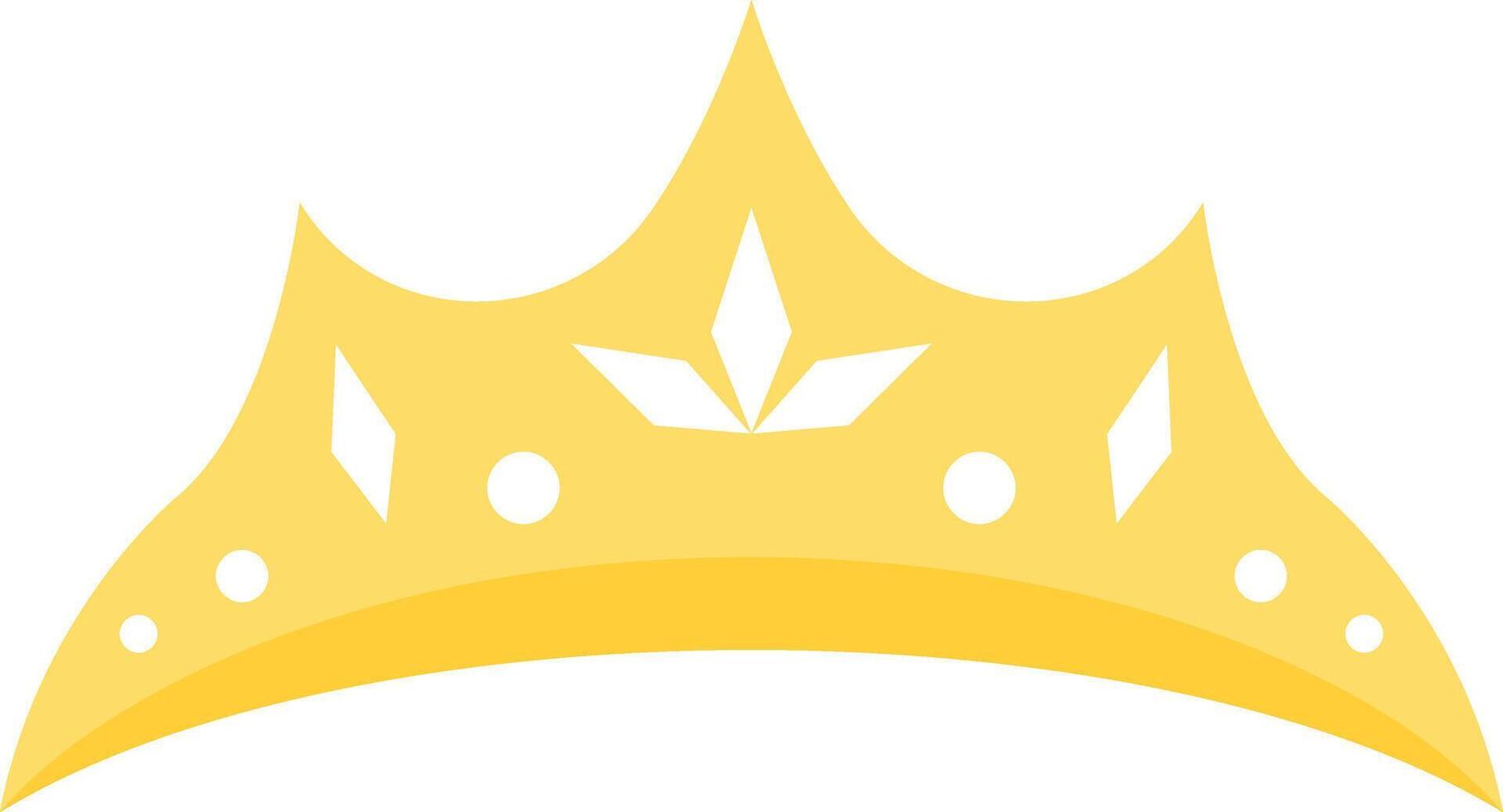 Golden Crown Tiara Icon Isolated on a White Background. Illustration in Flat Style. vector