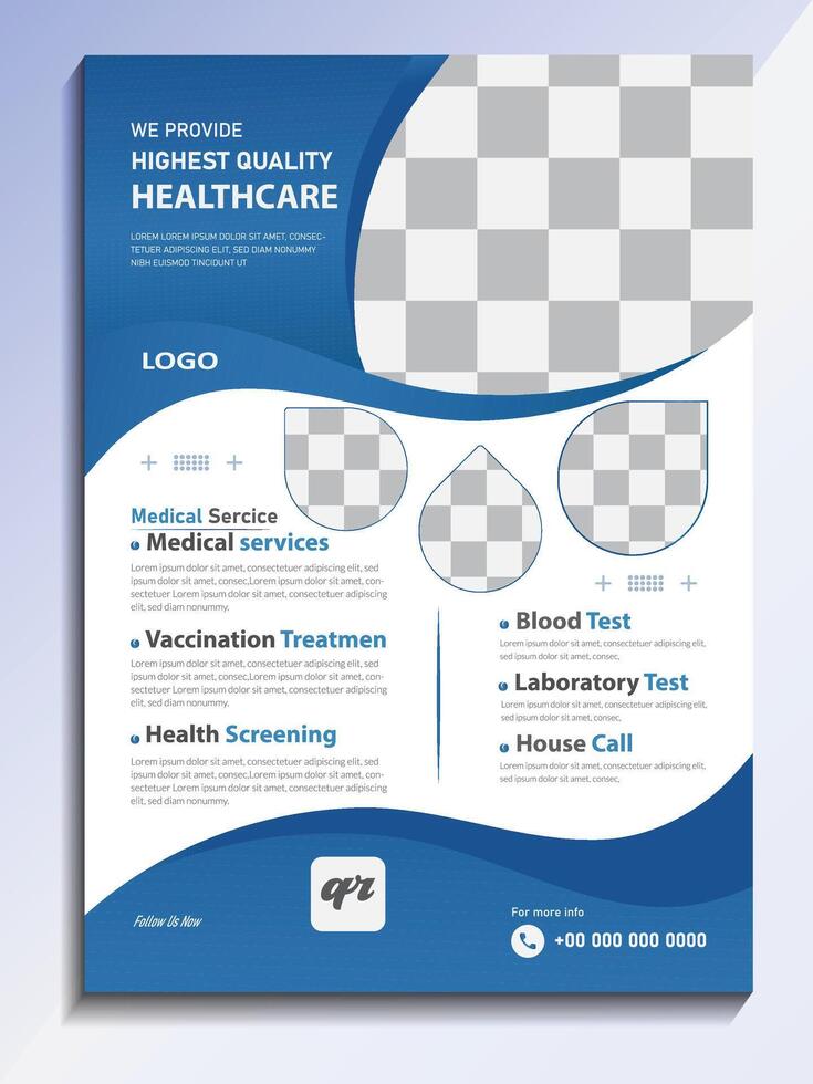 MedicalHospital flyer Brochure Template design, vector