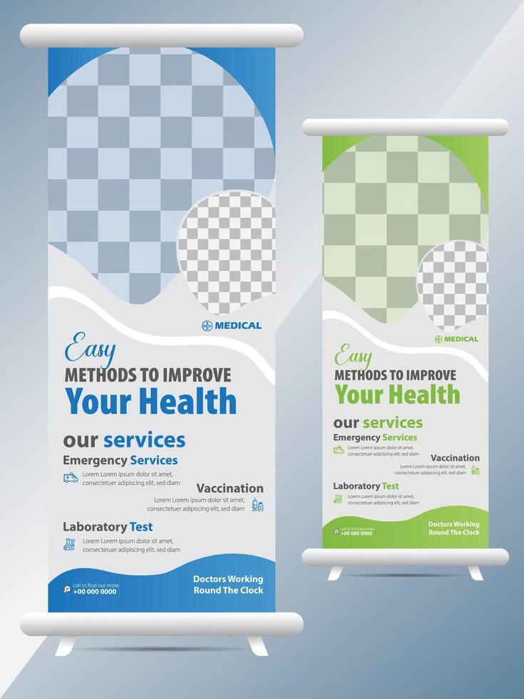 Simple minimal corporate rollup banner template design vector