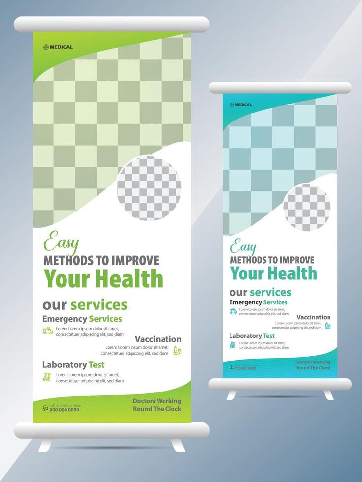 Simple minimal corporate rollup banner template design vector