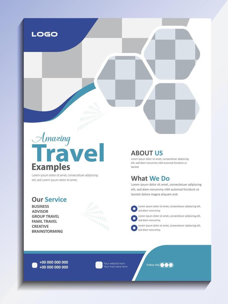 Creative Business travel Brochure Flyer Template Design Eps vector