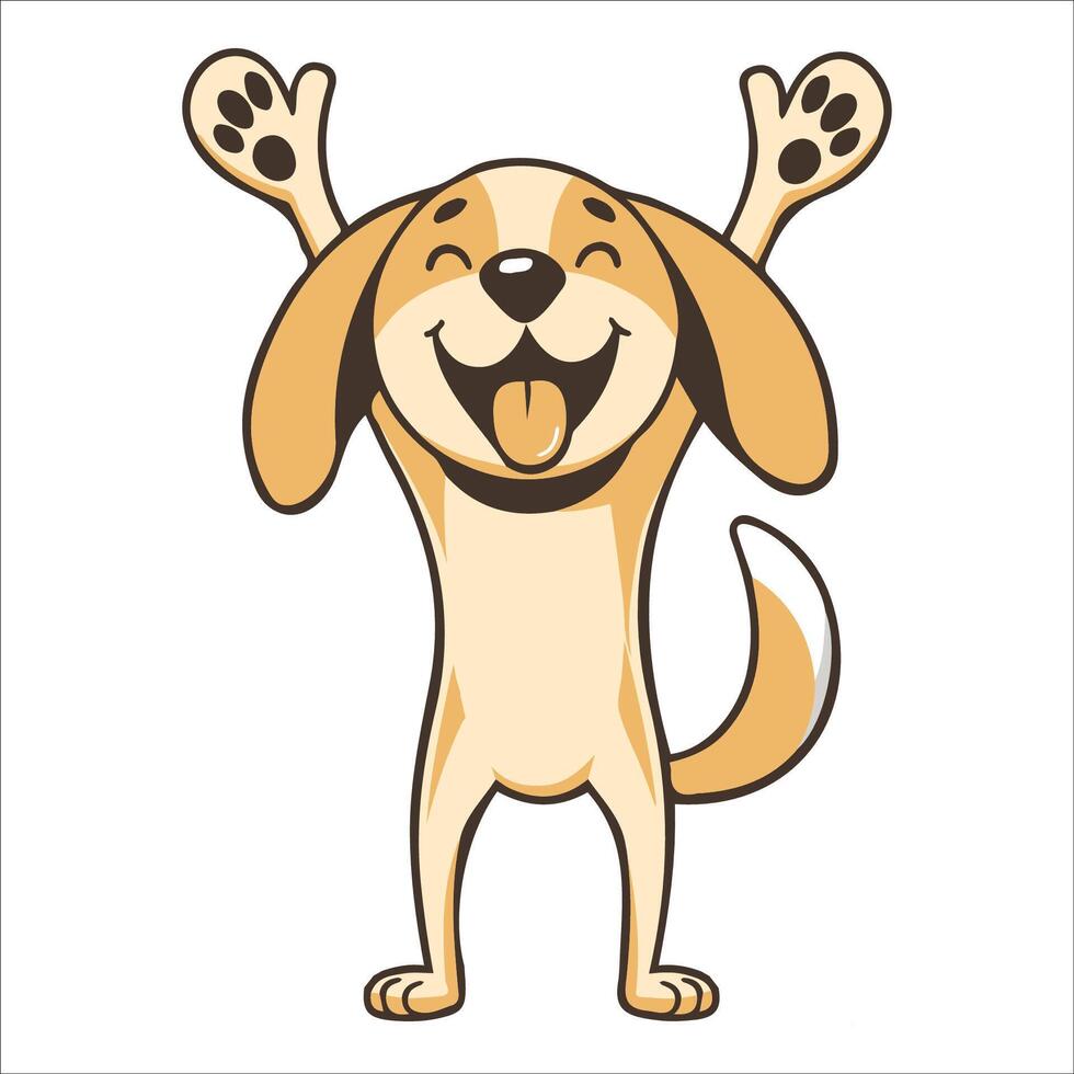 A Saluki Dog dancing with joy and confidence - Dog Cartoon isolated illustration vector