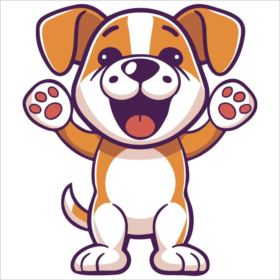 A Harrier Dog dancing with joy and confidence - Dog Cartoon isolated illustration vector