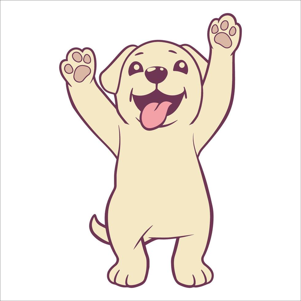 A Labrador Retriever Dog dancing with joy and confidence - Dog Cartoon isolated illustration vector
