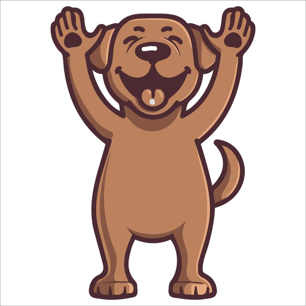 A Chesapeake Bay Retriever Dog dancing with joy and confidence - Dog Cartoon isolated illustration vector