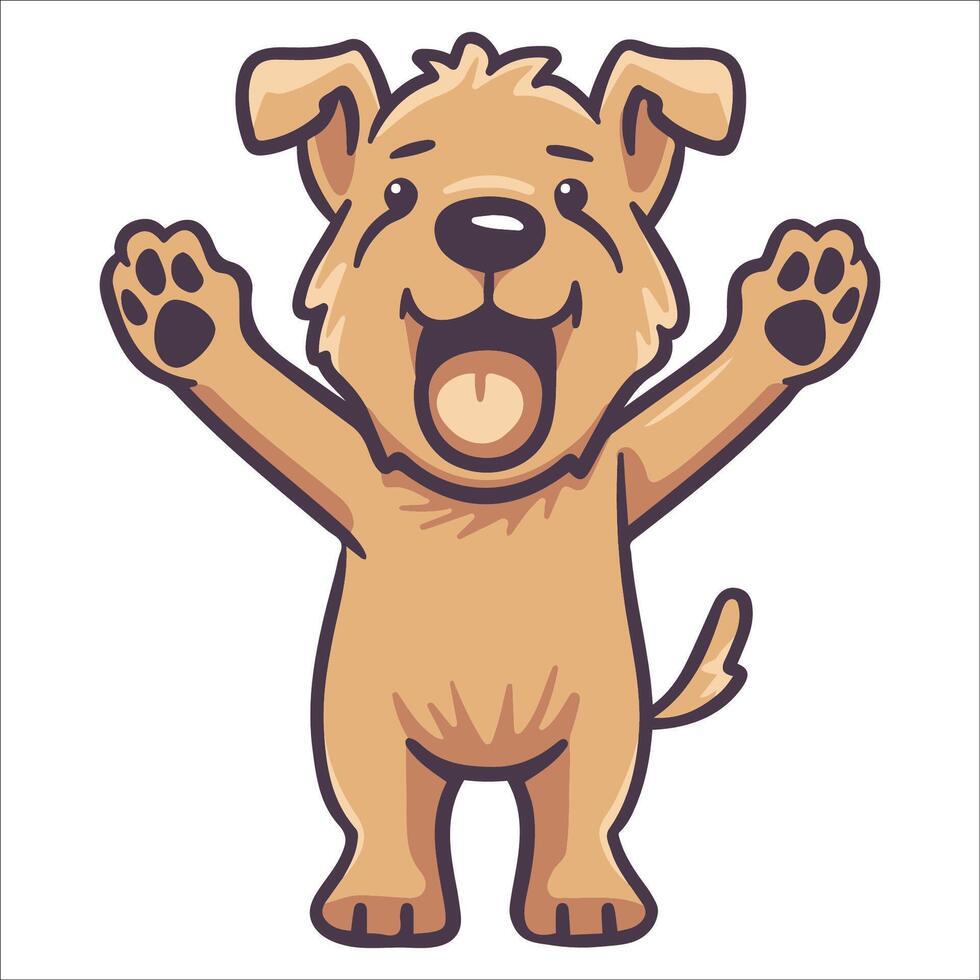 A Lakeland Terrier Dog dancing with joy and confidence - Dog Cartoon isolated illustration vector