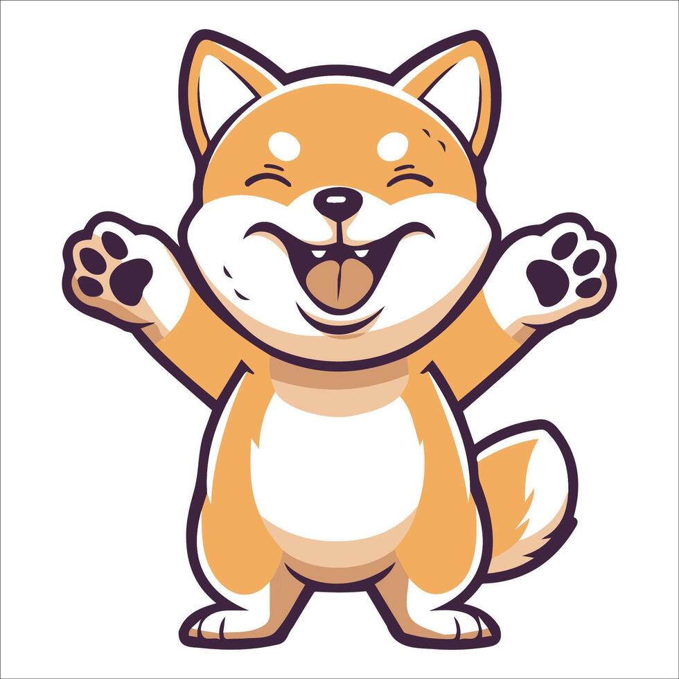 A Tosa Inu Dog dancing with joy and confidence - Dog Cartoon isolated illustration vector