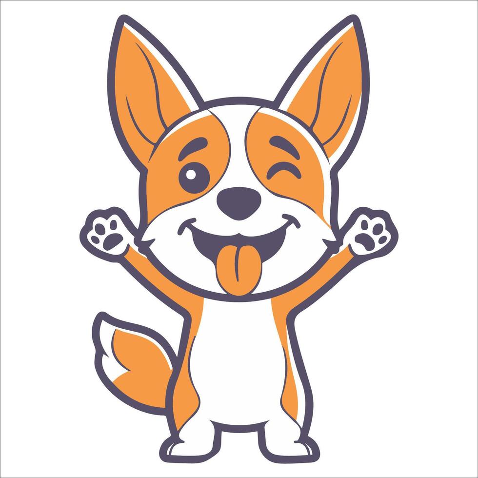 A Fox Terrier Dog dancing with joy and confidence - Dog Cartoon isolated illustration vector