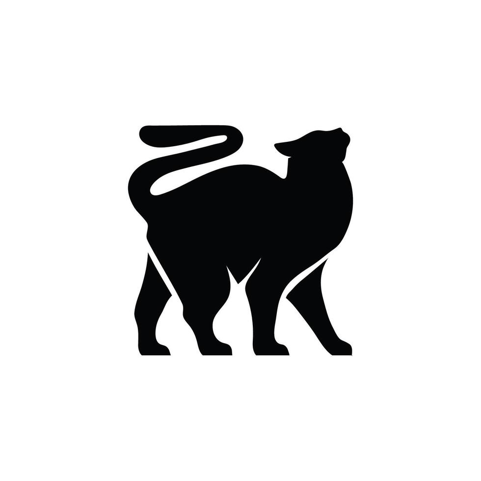 black cat symbol base from square shape vector