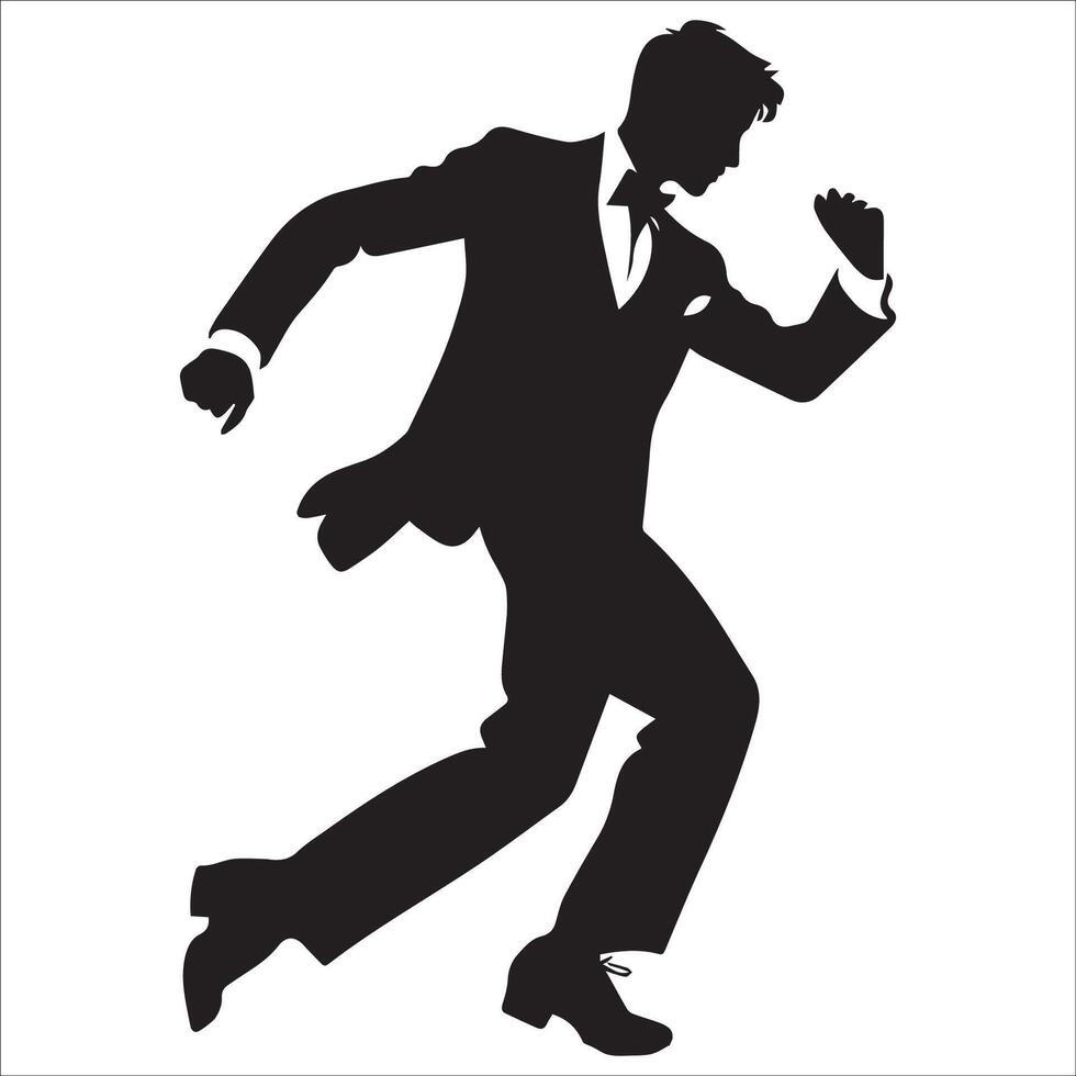Walk Jive dance silhouette - Ballroom dance Illustration vector