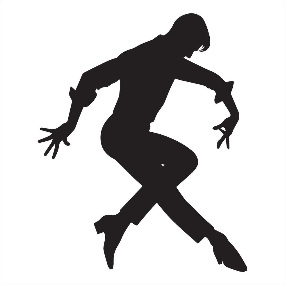 Flamenco Taps Pasodoble dance silhouette - Ballroom dance Illustration vector