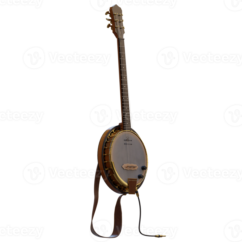 3d render banjo with transparent background png