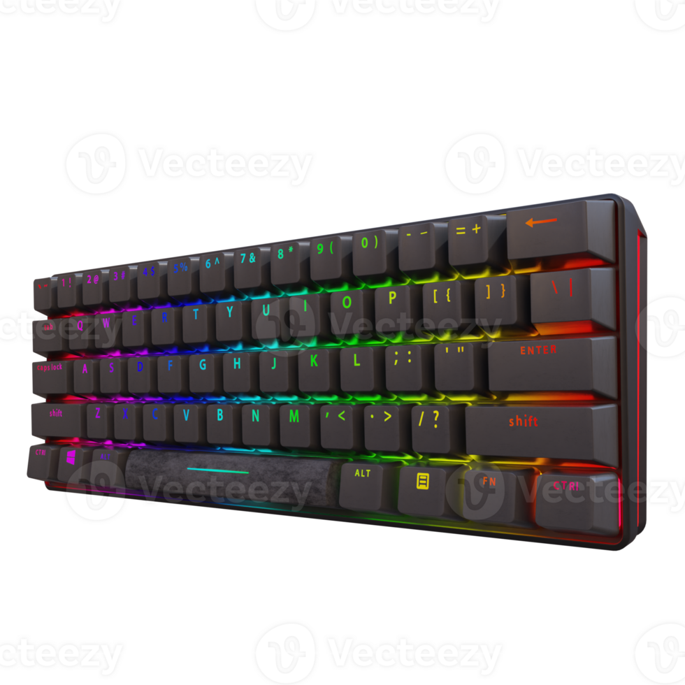3d render gaming keyboard gamer with transparent background png