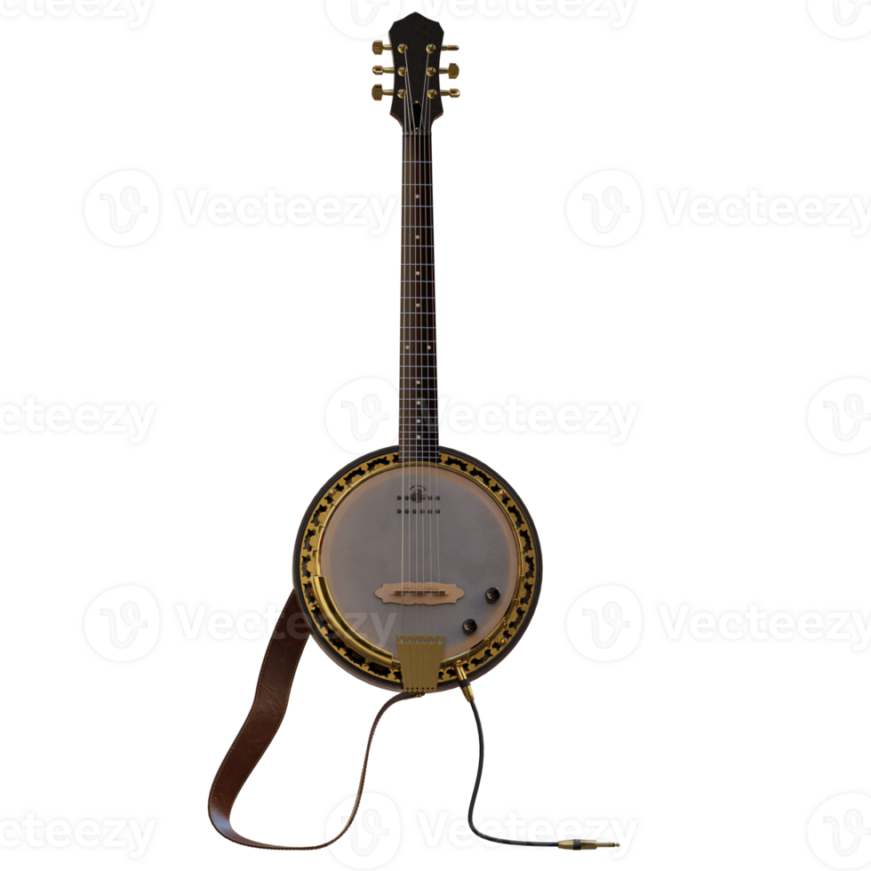 3d render banjo with transparent background png