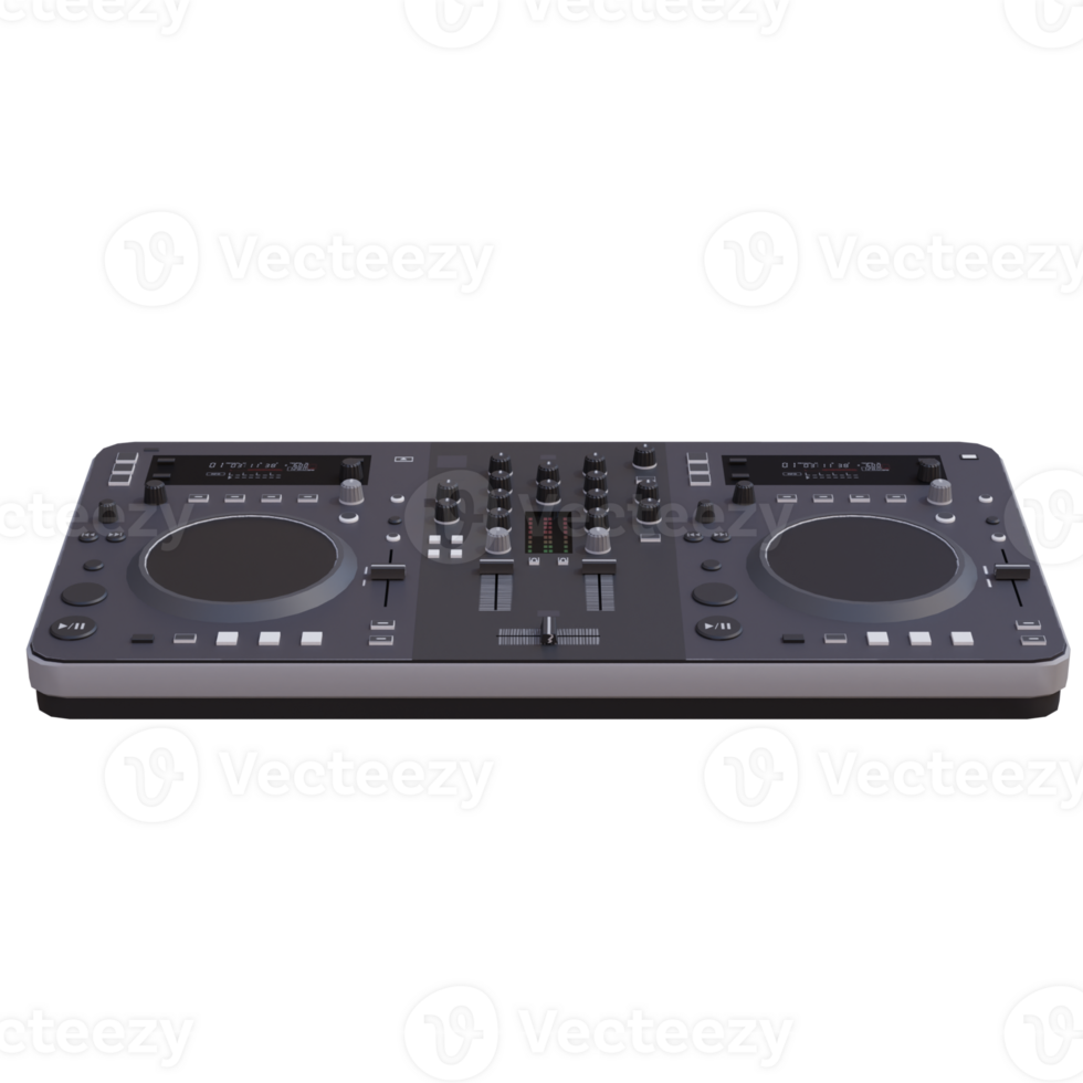 3d render dj controller with transparent background png
