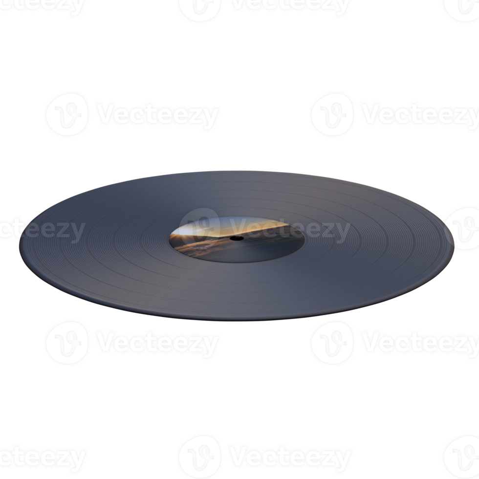 3d render vinyl disk with transparent background png