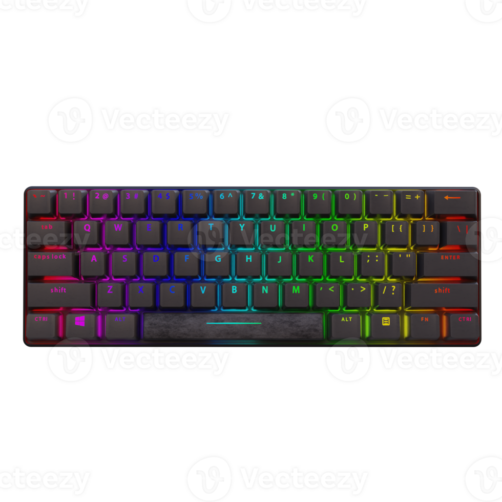 3d render gaming keyboard gamer with transparent background png
