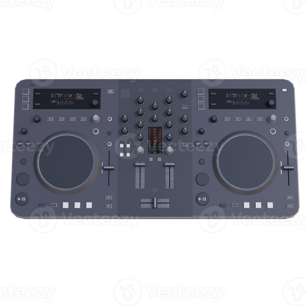 3d render dj controller with transparent background png
