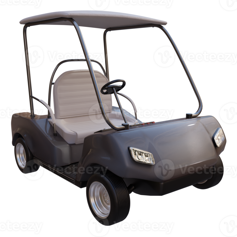 3d render golf car with transparent background png