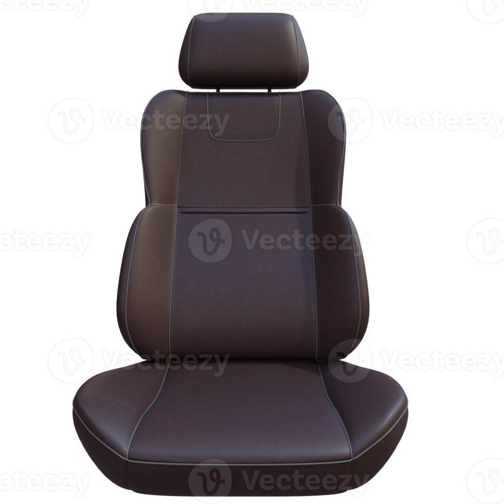 3d render leather car seat with transparent background png