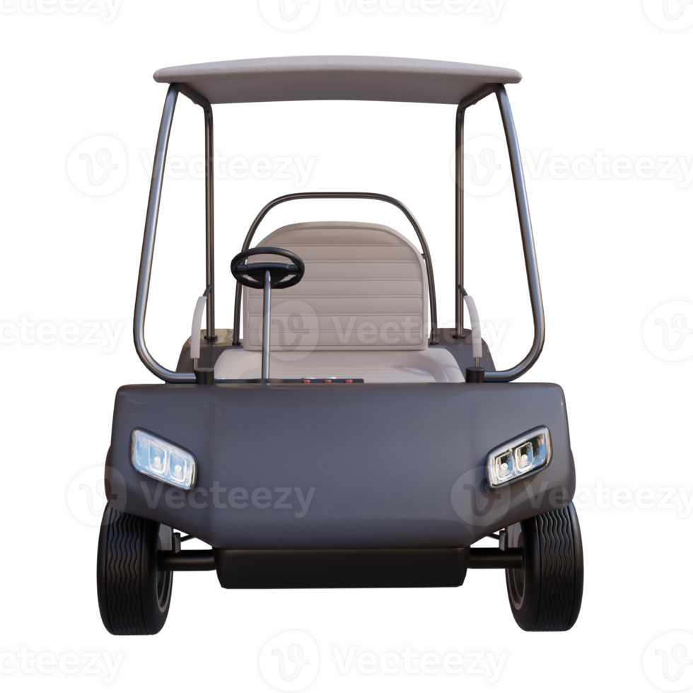 3d render golf car with transparent background png