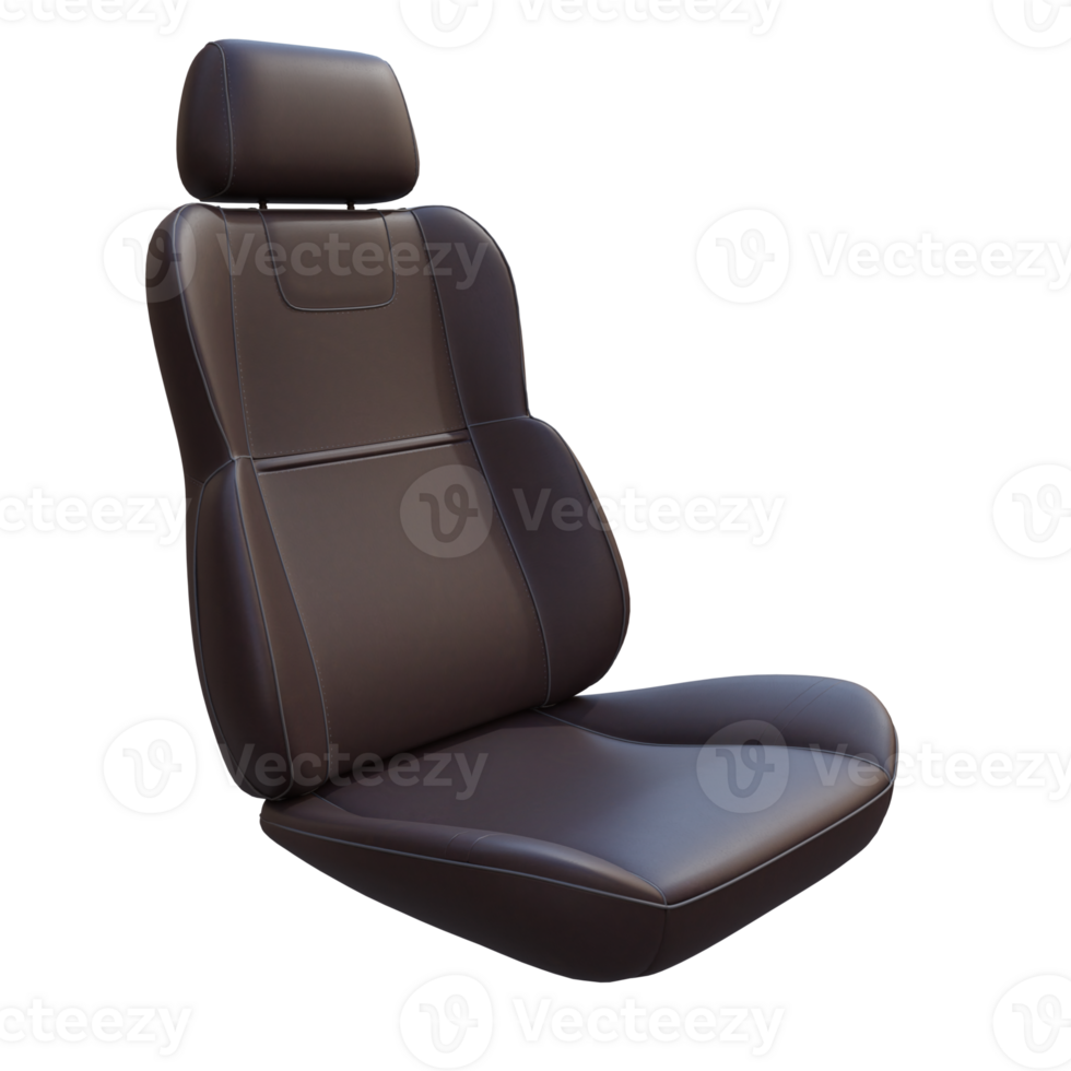 3d render leather car seat with transparent background png