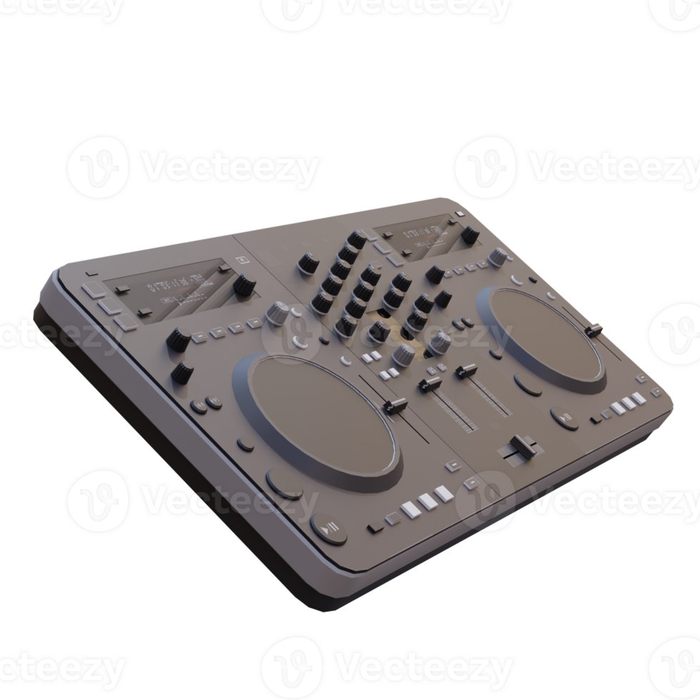 3d render dj controller with transparent background png